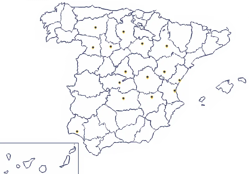 Mapa de proyectos en España